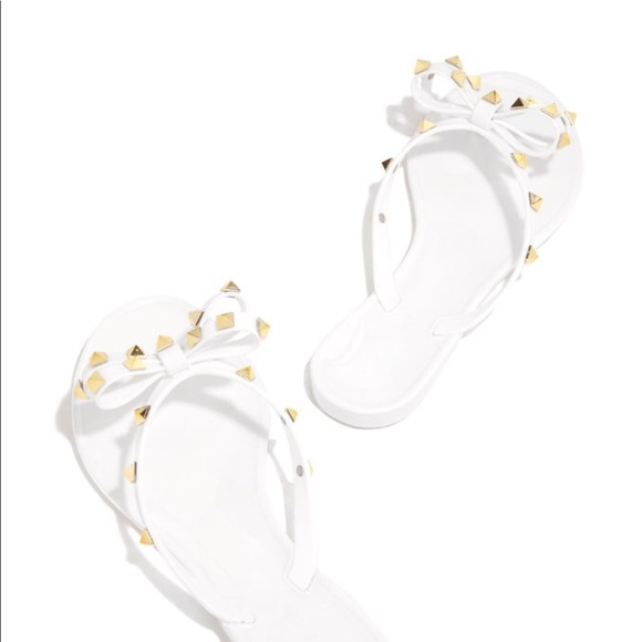 "Lacy" Studded Sandals - White - Picture 3 of 8